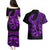 Polynesia Couples Matching Puletasi Dress and Hawaiian Shirt Fish Hook Tattoo Go Fishing Polynesian Pattern Purple - Wonder Print Shop