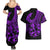 Polynesia Couples Matching Summer Maxi Dress and Hawaiian Shirt Fish Hook Tattoo Go Fishing Polynesian Pattern Purple - Wonder Print Shop