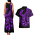 Polynesia Couples Matching Tank Maxi Dress and Hawaiian Shirt Fish Hook Tattoo Go Fishing Polynesian Pattern Purple - Wonder Print Shop