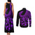 Polynesia Couples Matching Tank Maxi Dress and Long Sleeve Button Shirts Fish Hook Tattoo Go Fishing Polynesian Pattern Purple - Wonder Print Shop