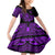 Polynesia Family Matching Mermaid Dress and Hawaiian Shirt Fish Hook Tattoo Go Fishing Polynesian Pattern Purple - Wonder Print Shop