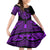 Polynesia Family Matching Off Shoulder Long Sleeve Dress and Hawaiian Shirt Fish Hook Tattoo Go Fishing Polynesian Pattern Purple - Wonder Print Shop