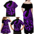 Polynesia Family Matching Off Shoulder Maxi Dress and Hawaiian Shirt Fish Hook Tattoo Go Fishing Polynesian Pattern Purple - Wonder Print Shop