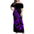 Polynesia Family Matching Off Shoulder Maxi Dress and Hawaiian Shirt Fish Hook Tattoo Go Fishing Polynesian Pattern Purple - Wonder Print Shop