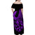 Polynesia Family Matching Off Shoulder Maxi Dress and Hawaiian Shirt Fish Hook Tattoo Go Fishing Polynesian Pattern Purple - Wonder Print Shop