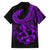 Polynesia Family Matching Off Shoulder Short Dress and Hawaiian Shirt Fish Hook Tattoo Go Fishing Polynesian Pattern Purple - Wonder Print Shop