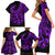 Polynesia Family Matching Short Sleeve Bodycon Dress and Hawaiian Shirt Fish Hook Tattoo Go Fishing Polynesian Pattern Purple - Wonder Print Shop