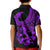 Polynesia Kid Polo Shirt Fish Hook Tattoo Go Fishing Polynesian Pattern Purple - Wonder Print Shop