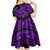 Polynesia Kid Short Sleeve Dress Fish Hook Tattoo Go Fishing Polynesian Pattern Purple - Wonder Print Shop
