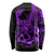 Polynesia Long Sleeve Shirt Fish Hook Tattoo Go Fishing Polynesian Pattern Purple - Wonder Print Shop