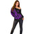 Polynesia Off Shoulder Sweater Fish Hook Tattoo Go Fishing Polynesian Pattern Purple - Wonder Print Shop