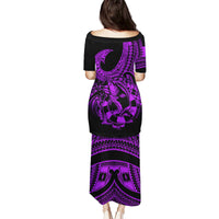 Polynesia Puletasi Fish Hook Tattoo Go Fishing Polynesian Pattern Purple - Wonder Print Shop