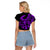 Polynesia Raglan Cropped T Shirt Fish Hook Tattoo Go Fishing Polynesian Pattern Purple - Wonder Print Shop