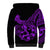 Polynesia Sherpa Hoodie Fish Hook Tattoo Go Fishing Polynesian Pattern Purple - Wonder Print Shop