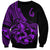 Polynesia Sweatshirt Fish Hook Tattoo Go Fishing Polynesian Pattern Purple - Wonder Print Shop