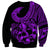 Polynesia Sweatshirt Fish Hook Tattoo Go Fishing Polynesian Pattern Purple - Wonder Print Shop