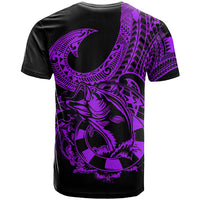 Polynesia T Shirt Fish Hook Tattoo Go Fishing Polynesian Pattern Purple - Wonder Print Shop