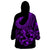 Polynesia Wearable Blanket Hoodie Fish Hook Tattoo Go Fishing Polynesian Pattern Purple - Wonder Print Shop
