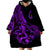 Polynesia Wearable Blanket Hoodie Fish Hook Tattoo Go Fishing Polynesian Pattern Purple - Wonder Print Shop
