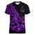 Polynesia Women V Neck T Shirt Fish Hook Tattoo Go Fishing Polynesian Pattern Purple - Wonder Print Shop