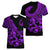 Polynesia Women V Neck T Shirt Fish Hook Tattoo Go Fishing Polynesian Pattern Purple - Wonder Print Shop