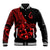 Polynesia Baseball Jacket Fish Hook Tattoo Go Fishing Polynesian Pattern Red - Wonder Print Shop