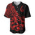 Polynesia Baseball Jersey Fish Hook Tattoo Go Fishing Polynesian Pattern Red - Wonder Print Shop