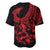 Polynesia Baseball Jersey Fish Hook Tattoo Go Fishing Polynesian Pattern Red - Wonder Print Shop