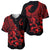 Polynesia Baseball Jersey Fish Hook Tattoo Go Fishing Polynesian Pattern Red - Wonder Print Shop
