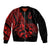 Polynesia Bomber Jacket Fish Hook Tattoo Go Fishing Polynesian Pattern Red - Wonder Print Shop