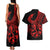 Polynesia Couples Matching Tank Maxi Dress and Hawaiian Shirt Fish Hook Tattoo Go Fishing Polynesian Pattern Red - Wonder Print Shop