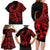 Polynesia Family Matching Long Sleeve Bodycon Dress and Hawaiian Shirt Fish Hook Tattoo Go Fishing Polynesian Pattern Red - Wonder Print Shop