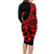 Polynesia Family Matching Long Sleeve Bodycon Dress and Hawaiian Shirt Fish Hook Tattoo Go Fishing Polynesian Pattern Red - Wonder Print Shop