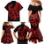 Polynesia Family Matching Mermaid Dress and Hawaiian Shirt Fish Hook Tattoo Go Fishing Polynesian Pattern Red - Wonder Print Shop