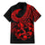 Polynesia Family Matching Mermaid Dress and Hawaiian Shirt Fish Hook Tattoo Go Fishing Polynesian Pattern Red - Wonder Print Shop