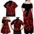 Polynesia Family Matching Off Shoulder Maxi Dress and Hawaiian Shirt Fish Hook Tattoo Go Fishing Polynesian Pattern Red - Wonder Print Shop