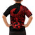 Polynesia Family Matching Puletasi Dress and Hawaiian Shirt Fish Hook Tattoo Go Fishing Polynesian Pattern Red - Wonder Print Shop