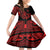 Polynesia Family Matching Puletasi Dress and Hawaiian Shirt Fish Hook Tattoo Go Fishing Polynesian Pattern Red - Wonder Print Shop