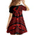 Polynesia Family Matching Puletasi Dress and Hawaiian Shirt Fish Hook Tattoo Go Fishing Polynesian Pattern Red - Wonder Print Shop