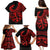Polynesia Family Matching Puletasi Dress and Hawaiian Shirt Fish Hook Tattoo Go Fishing Polynesian Pattern Red - Wonder Print Shop
