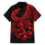 Polynesia Family Matching Puletasi Dress and Hawaiian Shirt Fish Hook Tattoo Go Fishing Polynesian Pattern Red - Wonder Print Shop