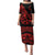 Polynesia Family Matching Puletasi Dress and Hawaiian Shirt Fish Hook Tattoo Go Fishing Polynesian Pattern Red - Wonder Print Shop