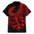 Polynesia Family Matching Short Sleeve Bodycon Dress and Hawaiian Shirt Fish Hook Tattoo Go Fishing Polynesian Pattern Red - Wonder Print Shop