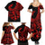 Polynesia Family Matching Summer Maxi Dress and Hawaiian Shirt Fish Hook Tattoo Go Fishing Polynesian Pattern Red - Wonder Print Shop