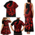 Polynesia Family Matching Tank Maxi Dress and Hawaiian Shirt Fish Hook Tattoo Go Fishing Polynesian Pattern Red - Wonder Print Shop