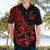 Polynesia Hawaiian Shirt Fish Hook Tattoo Go Fishing Polynesian Pattern Red - Wonder Print Shop