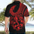 Polynesia Hawaiian Shirt Fish Hook Tattoo Go Fishing Polynesian Pattern Red - Wonder Print Shop
