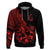 Polynesia Hoodie Fish Hook Tattoo Go Fishing Polynesian Pattern Red - Wonder Print Shop