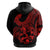 Polynesia Hoodie Fish Hook Tattoo Go Fishing Polynesian Pattern Red - Wonder Print Shop