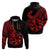 Polynesia Hoodie Fish Hook Tattoo Go Fishing Polynesian Pattern Red - Wonder Print Shop